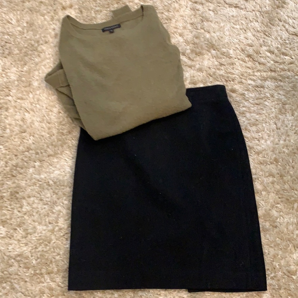 J. Crew Factory black wool skirt EUC